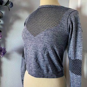 Joylab Cropped Seamless Mesh Top - MEDIUM
